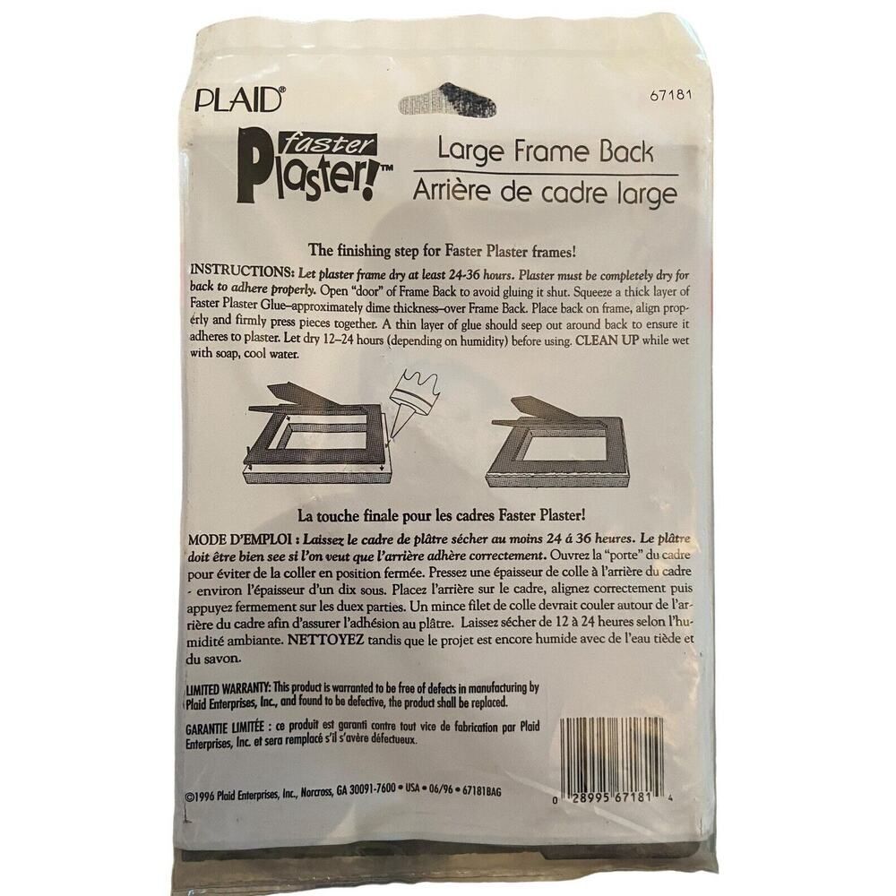 4 Vintage Black Easel Back Picture Frames 4 x 6-inch Backings Faster Plaster - Picture 3 of 3